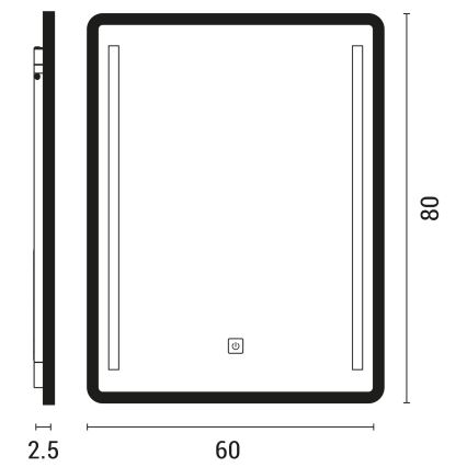 LED Dimming μπάνιο heated backlit καθρέφτης LED/20W/230V 4000K IP44