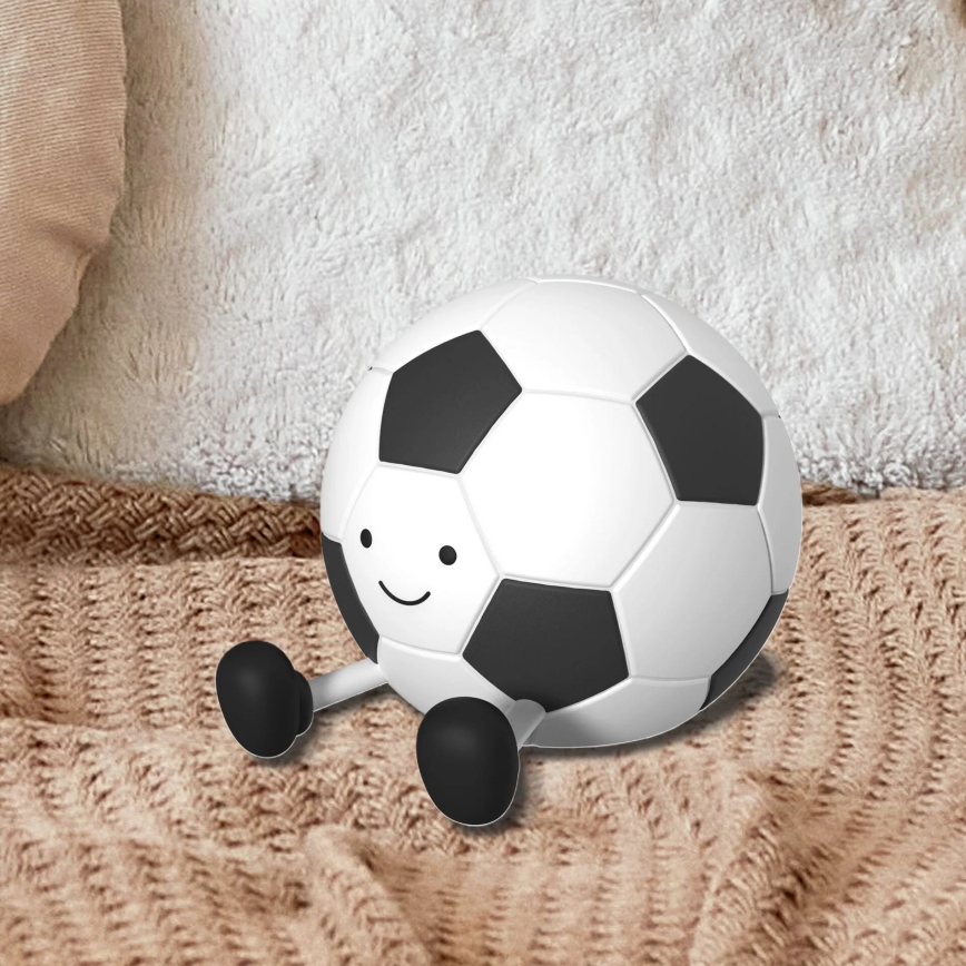 LED Dimming παιδικό αφής φωτιστικό FOOTBALL LED/2W/5V USB 1200 mAh λευκό/μαύρο