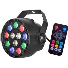 LED Disco προβολέας LED/12W/230V πολύχρωμος + τηλεχειριστήριο