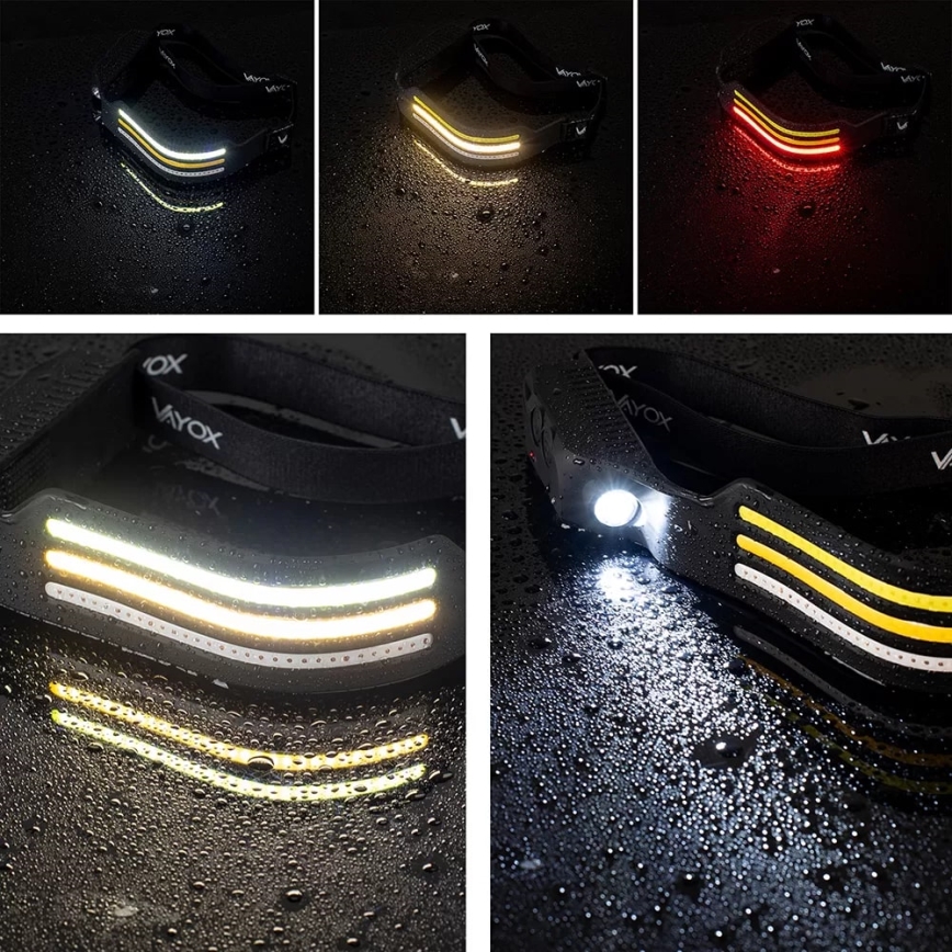 LED Επαναφορτιζόμενος Φακός Κεφαλής με Αισθητήρα και Κόκκινο Φως 4xLED/5V IP44 300 lm 1200 mAh