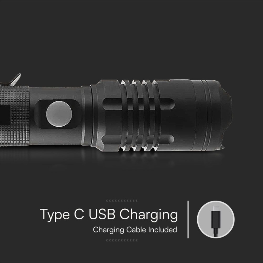 LED Επαναφορτιζόμενος Φακός USB LED/10W/5V IP54 2000 mAh 1000 lm