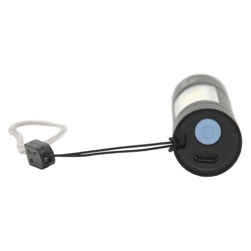 Επαναφορτιζόμενος φακός LED/400mAh μαύρος