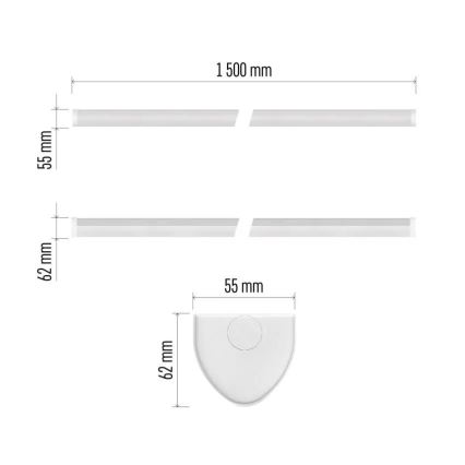 LED φωτιστικό κάτω από ντουλάπι LED/60W/230V 4000K 150 cm
