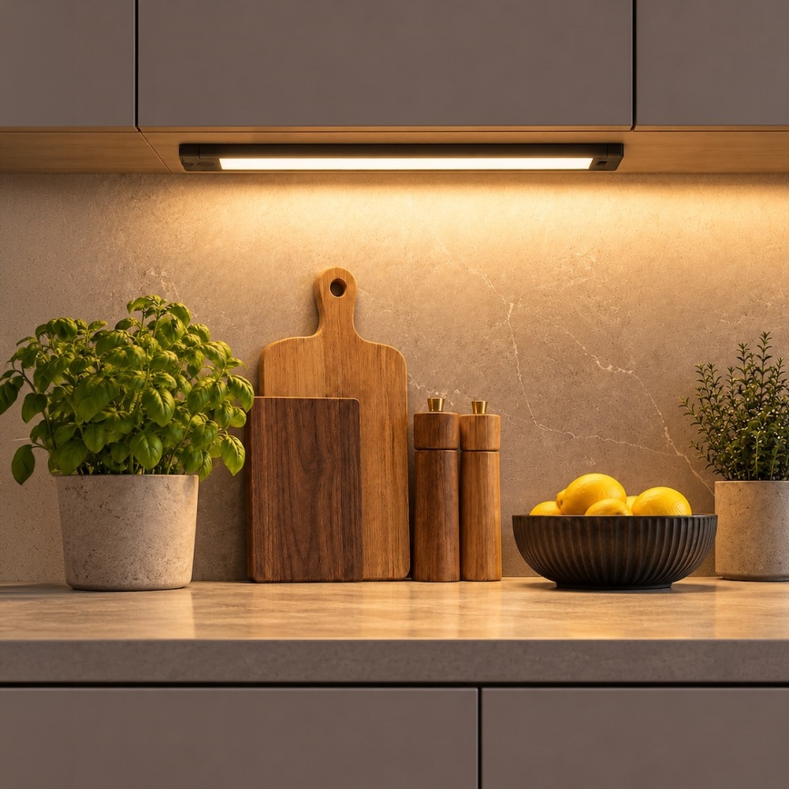 LED φωτιστικό κάτω από ντουλάπια LED/18W/230V 2700/3000/4000/5000/5700K 60 cm μαύρο