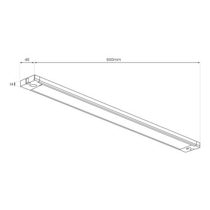 LED φωτιστικό κάτω από ντουλάπια LED/18W/230V 2700/3000/4000/5000/5700K 60 cm μαύρο