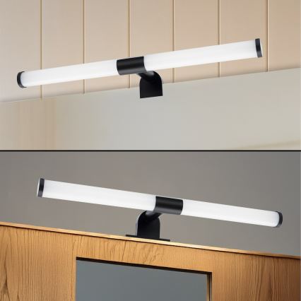 LED φωτιστικό καθρέφτη μπάνιου 2-σε-1 APA LED/6W/230V 40 cm IP44 μαύρο