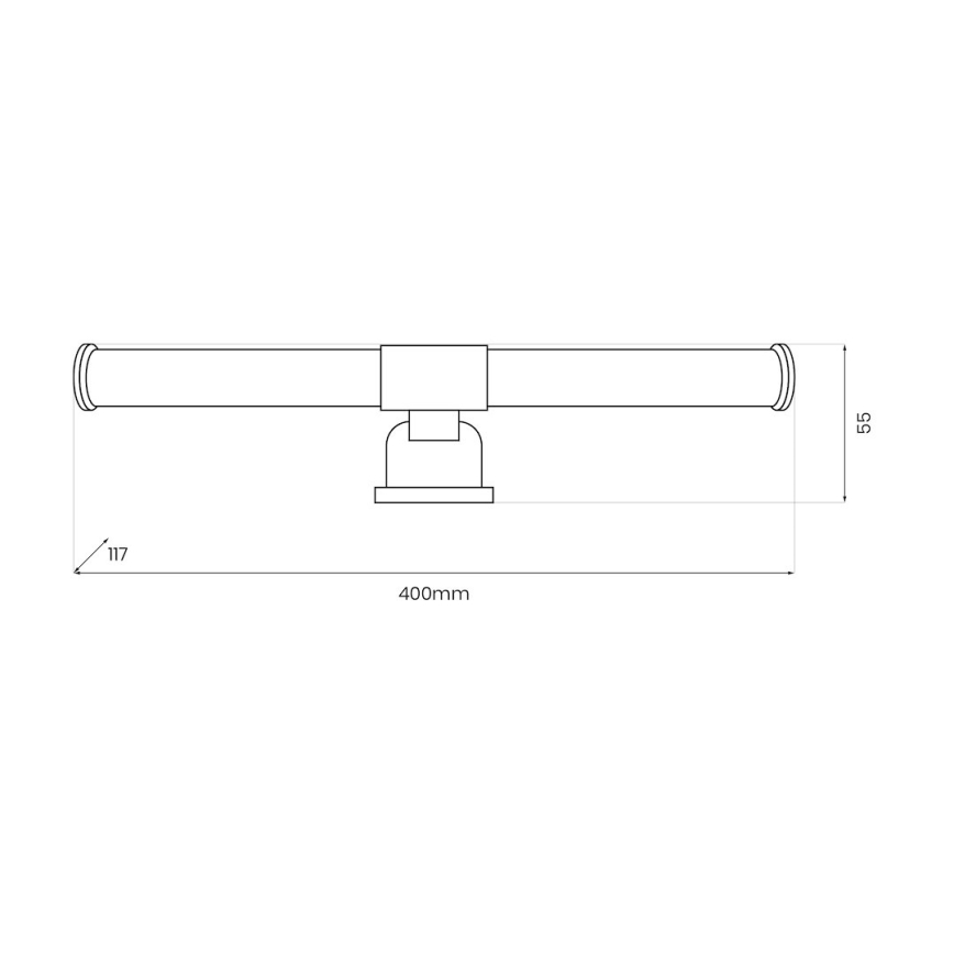 LED φωτιστικό καθρέφτη μπάνιου 2-σε-1 APA LED/6W/230V 40 cm IP44 μαύρο