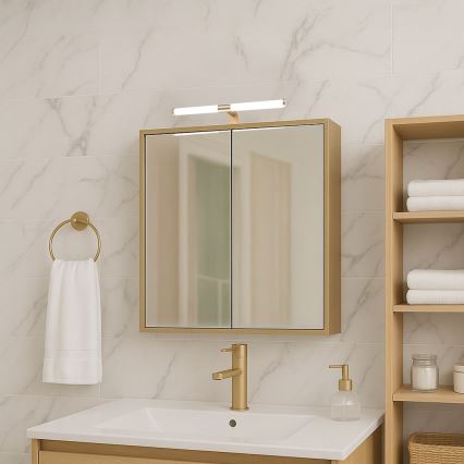 LED φωτιστικό καθρέφτη μπάνιου 2-σε-1 APA LED/6W/230V 40 cm IP44 χρυσό