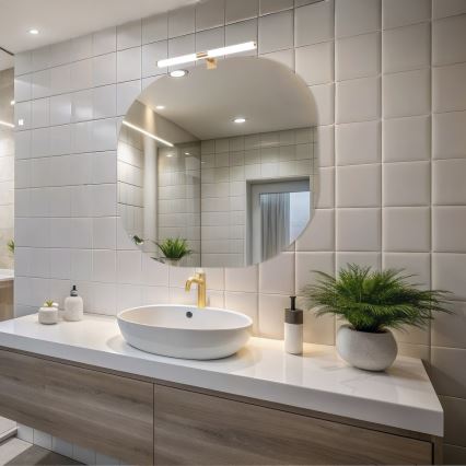 LED φωτιστικό καθρέφτη μπάνιου 2-σε-1 APA LED/6W/230V 40 cm IP44 χρυσό