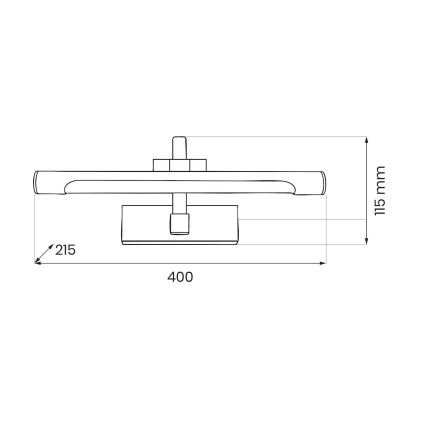 LED φωτιστικό καθρέφτη μπάνιου VINCI 12W/230V 40 cm IP44 μαύρο