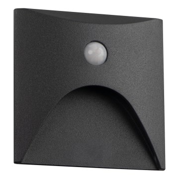 LED φωτιστικό σκάλας EXIN με αισθητήρα κίνησης και λυκόφωτος LED/2,5W/230V 4000K IP65 ανθρακί, τετράγωνο