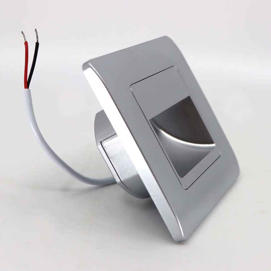 LED Φωτιστικό σκάλας STEP LIGHT LED/1,5W/230V ασημί