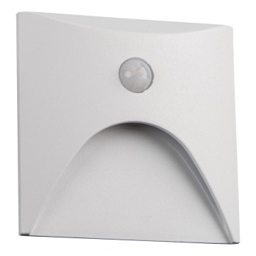 LED φωτιστικό σκάλας με αισθητήρα κίνησης και λυκόφωτος EXIN LED/2,5W/230V 3000K IP65 λευκό, τετράγωνο