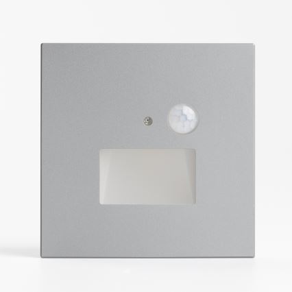 LED φωτιστικό σκάλας με αισθητήρα κίνησης και λυκόφωτος LED/1,5W/230V 3000/4000/6000K ασημί