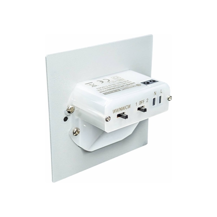 LED φωτιστικό σκάλας με αισθητήρα κίνησης και λυκόφωτος LED/1,5W/230V 3000/4000/6000K ασημί