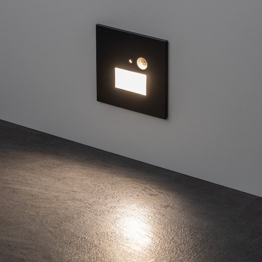 LED φωτιστικό σκάλας με αισθητήρα κίνησης και λυκόφωτος LED/1,5W/230V 3000/4000/6000K ανθρακί