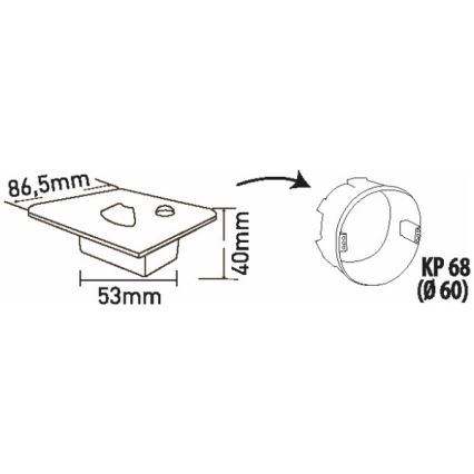 LED φωτιστικό σκάλας με αισθητήρα κίνησης και σούρουπου LED/1,5W/230V 3000/4000/6000K μαύρο