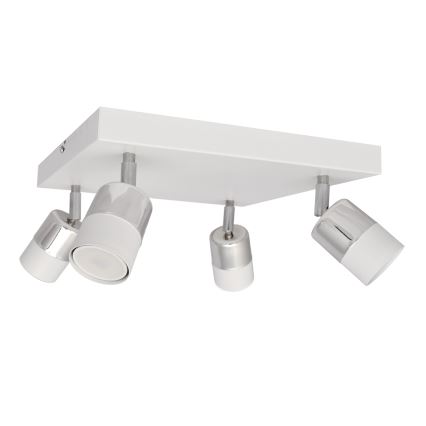 LED Φωτιστικό σποτ LED TUBSSON 4xGU10/4,8W/230V λευκό/γυαλιστερό χρώμιο