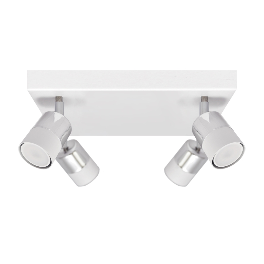 LED Φωτιστικό σποτ LED TUBSSON 4xGU10/4,8W/230V λευκό/γυαλιστερό χρώμιο