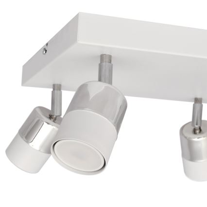 LED Φωτιστικό σποτ LED TUBSSON 4xGU10/4,8W/230V λευκό/γυαλιστερό χρώμιο