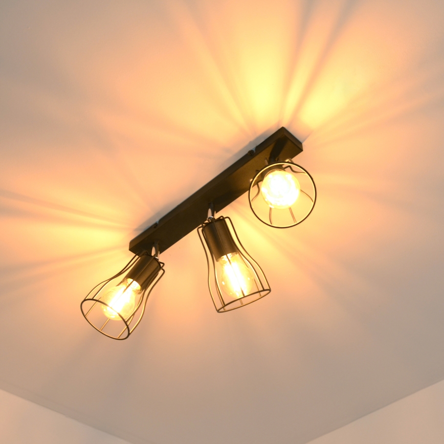 LED Φωτιστικό σποτ TUBE II 3xE27/15W/230V μαύρο