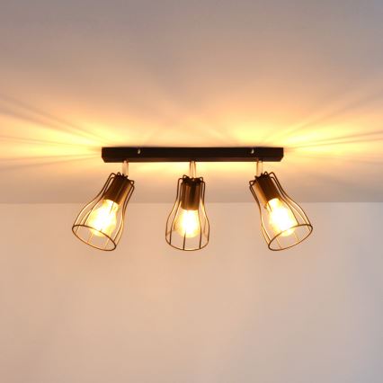 LED Φωτιστικό σποτ TUBE II 3xE27/15W/230V μαύρο