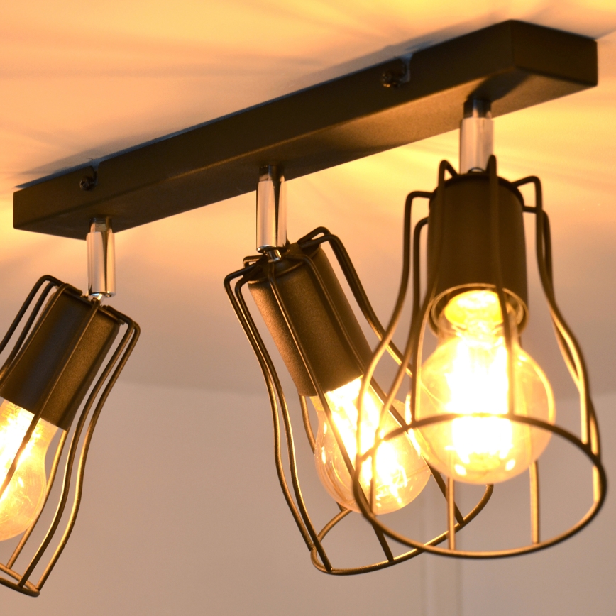 LED Φωτιστικό σποτ TUBE II 3xE27/15W/230V μαύρο