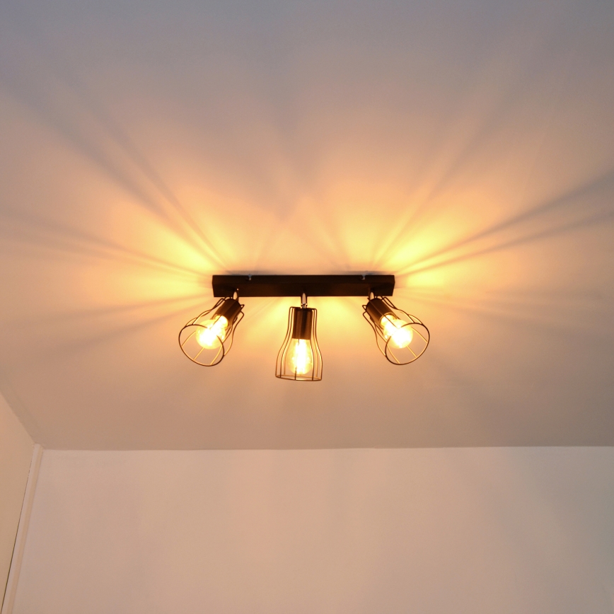 LED Φωτιστικό σποτ TUBE II 3xE27/15W/230V μαύρο