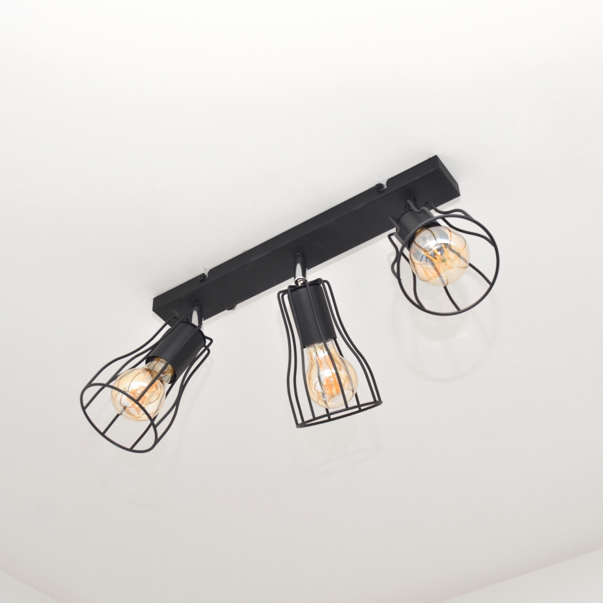 LED Φωτιστικό σποτ TUBE II 3xE27/15W/230V μαύρο