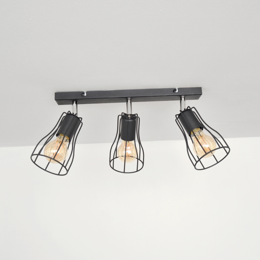 LED Φωτιστικό σποτ TUBE II 3xE27/15W/230V μαύρο