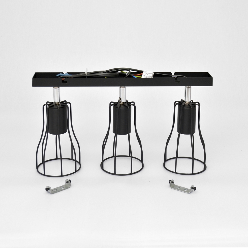 LED Φωτιστικό σποτ TUBE II 3xE27/15W/230V μαύρο