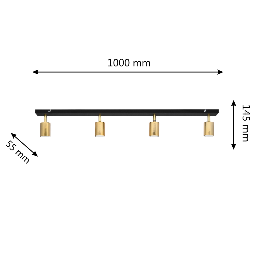 LED Φωτιστικό σποτ TUNE 4xGU10/4,8W/230V χρυσαφί/μαύρο