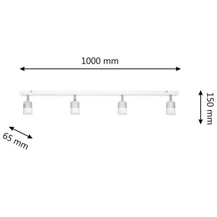 LED Φωτιστικό σποτ LED TUBSSON 4xGU10/4,8W/230V λευκό/γυαλιστερό χρώμιο