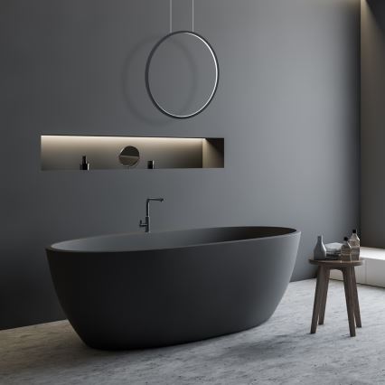 Φωτιστικό LED με καλώδιο SATURNO LED/28W/230V διάμ. 50 εκ. IP44 ανθρακί