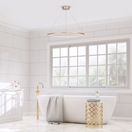 Φωτιστικό LED με καλώδιο SATURNO LED/57W/230V διάμ. 100 εκ. IP44 χρυσό