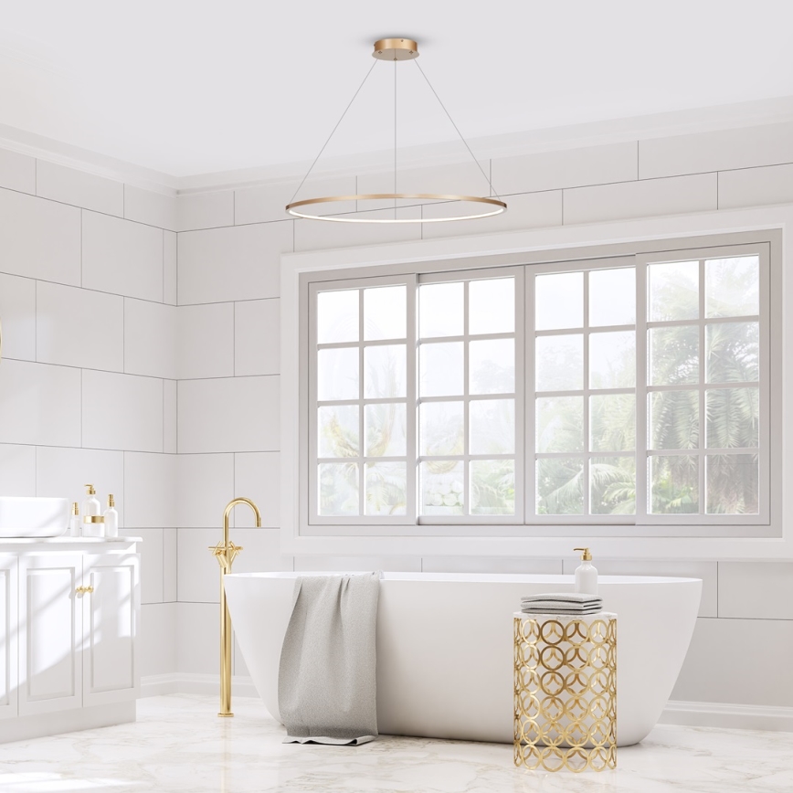 Φωτιστικό LED με καλώδιο SATURNO LED/57W/230V διάμ. 100 εκ. IP44 χρυσό