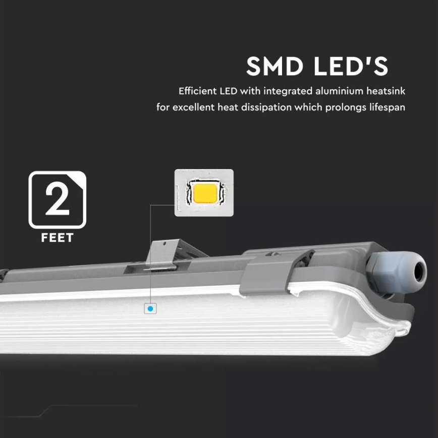 LED Τεχνικό φωτιστικό φθορισμού T8 1xG13/18W/230V 4000K 120cm IP65