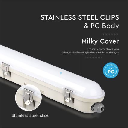 LED Τεχνικό φθορισμού φωτιστικό με έκτακτο φωτισμό EMERGENCY LED/48W/230V 6500K 150cm IP65