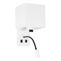 LED Φωτιστικό τοίχου MAGNUM 1xE27/40W/230V + LED/3W λευκό