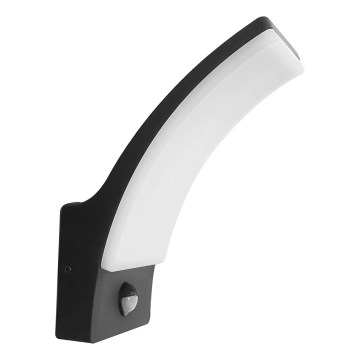 LED Φωτιστικό τοίχου εξωτερικού χώρου με αισθητήρα AMY LED/12W/230V IP44 μαύρο