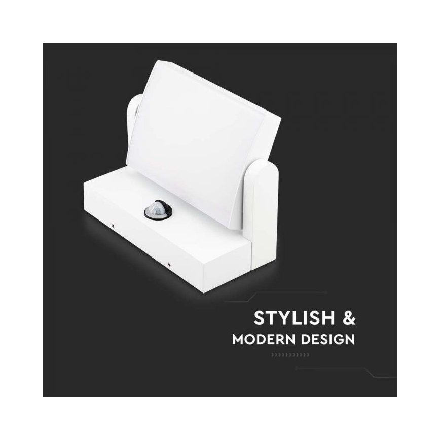 LED Φωτιστικό τοίχου εξωτερικού χώρου με αισθητήρα LED/17W/230V 4000K IP65 λευκό