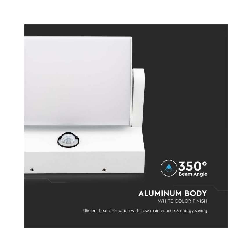 LED Φωτιστικό τοίχου εξωτερικού χώρου με αισθητήρα LED/17W/230V 4000K IP65 λευκό