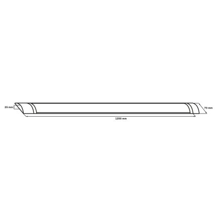 LED φωτιστικό τύπου φθορισμού LED/36W/230V 4000K 120 cm μαύρο