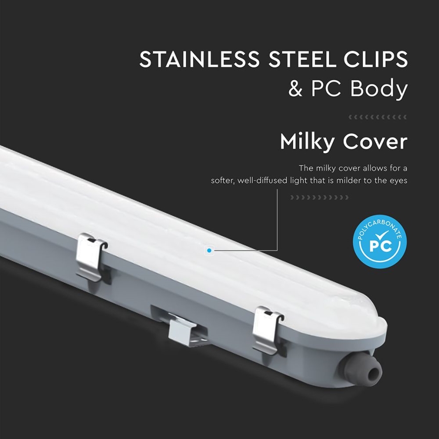 Τεχνικό LED φωτιστικό τύπου φθορισμού με αισθητήρα κίνησης και σούρουπου LED/48W/230V IP65 4000K 150 cm