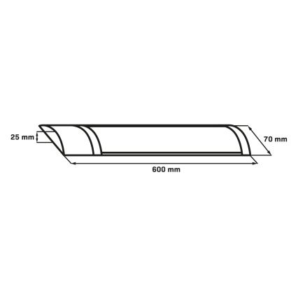 LED Φωτιστικό τύπου φθορίου LED/18W/230V 4000K 60 cm μαύρο