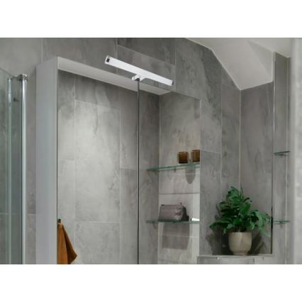 LED φωτιστικό για καθρέφτη μπάνιου, 8W/230V, 30 cm, IP44, γυαλιστερό χρώμιο