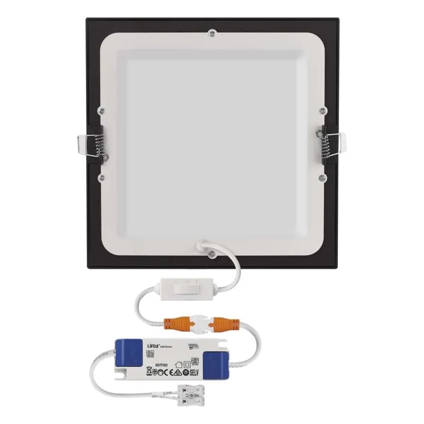 LED φωτιστικό για ψευδοροφή NEXXO LED/18W/230V 3000/3500/4000K μαύρο 22,5 x 22,5 cm