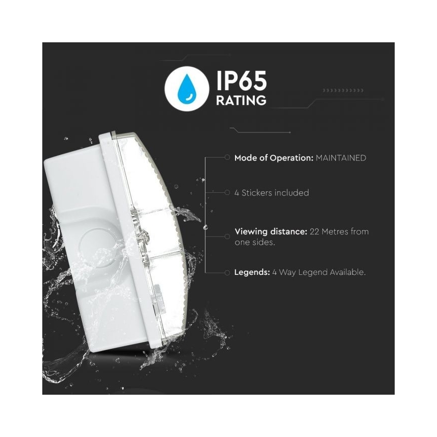 LED Φωτιστικό Έκτακτης Ανάγκης EMERGENCY EXIT LED/3W/230V IP65 6000K 1200mAh