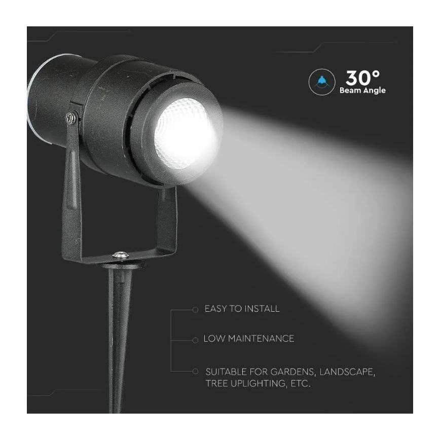 LED Φωτιστικό εξωτερικού χώρου LED/12W/230V 3000K μαύρο IP65