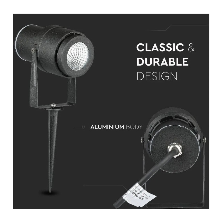 LED Φωτιστικό εξωτερικού χώρου LED/12W/230V 3000K μαύρο IP65